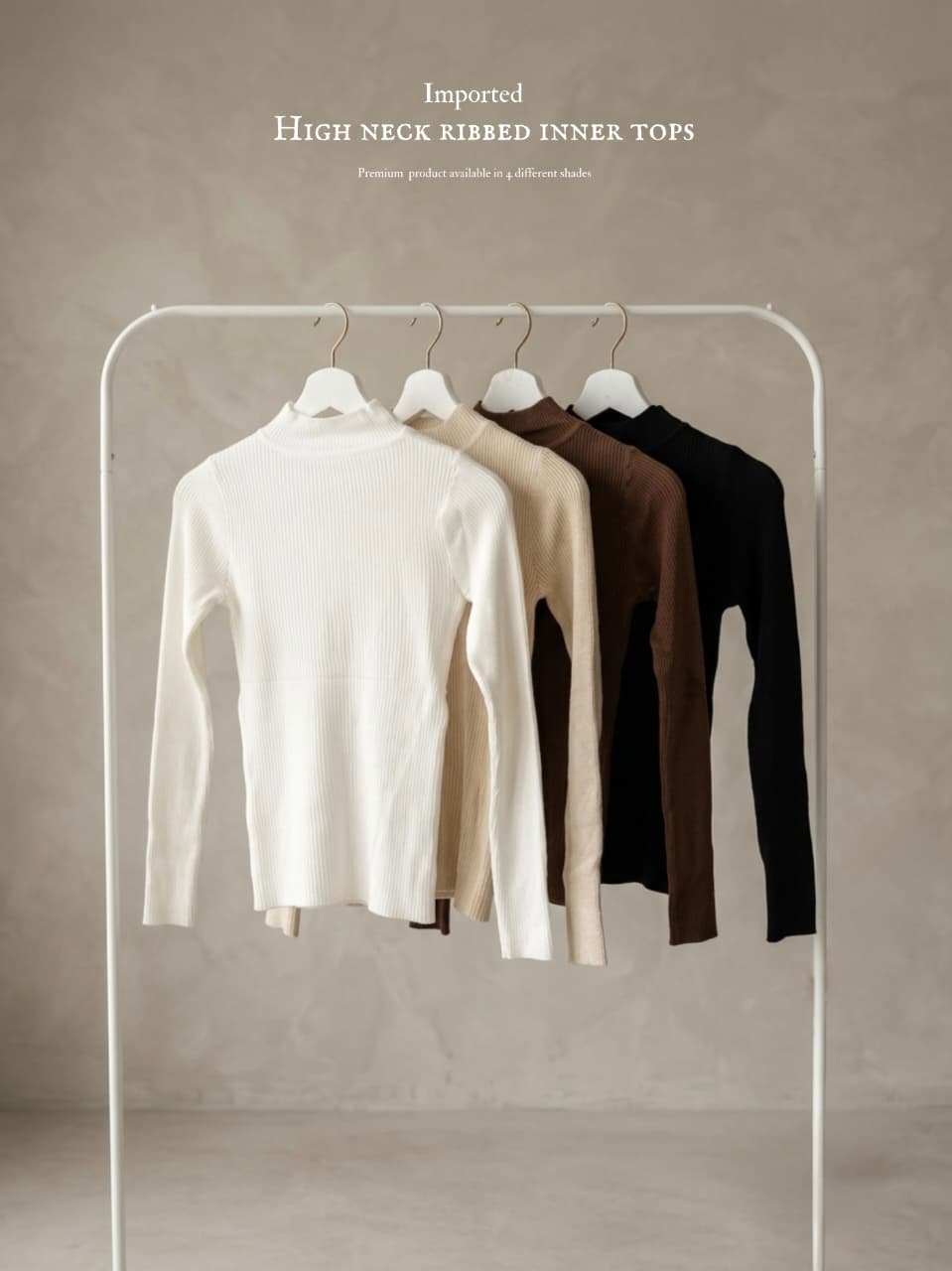 HIGH NECK RIBBED INNER TOPS